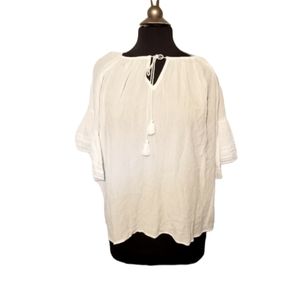 Ana Womens Tassel Top White Size Medium New